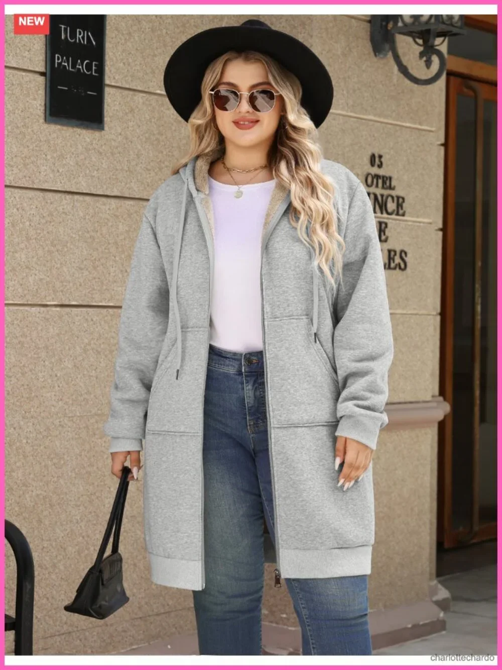 Women's Plus Size Long Fleece Zip Up Hoodie Winter Warm Casual Soft Lounge